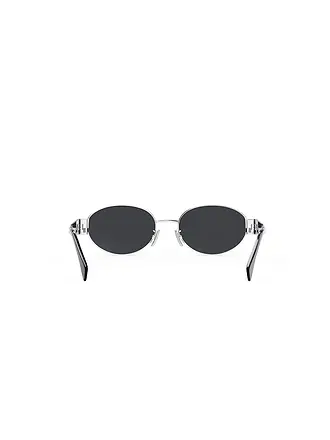 CELINE | Lunettes de soleil ovales noires Metal Triomphe | silber